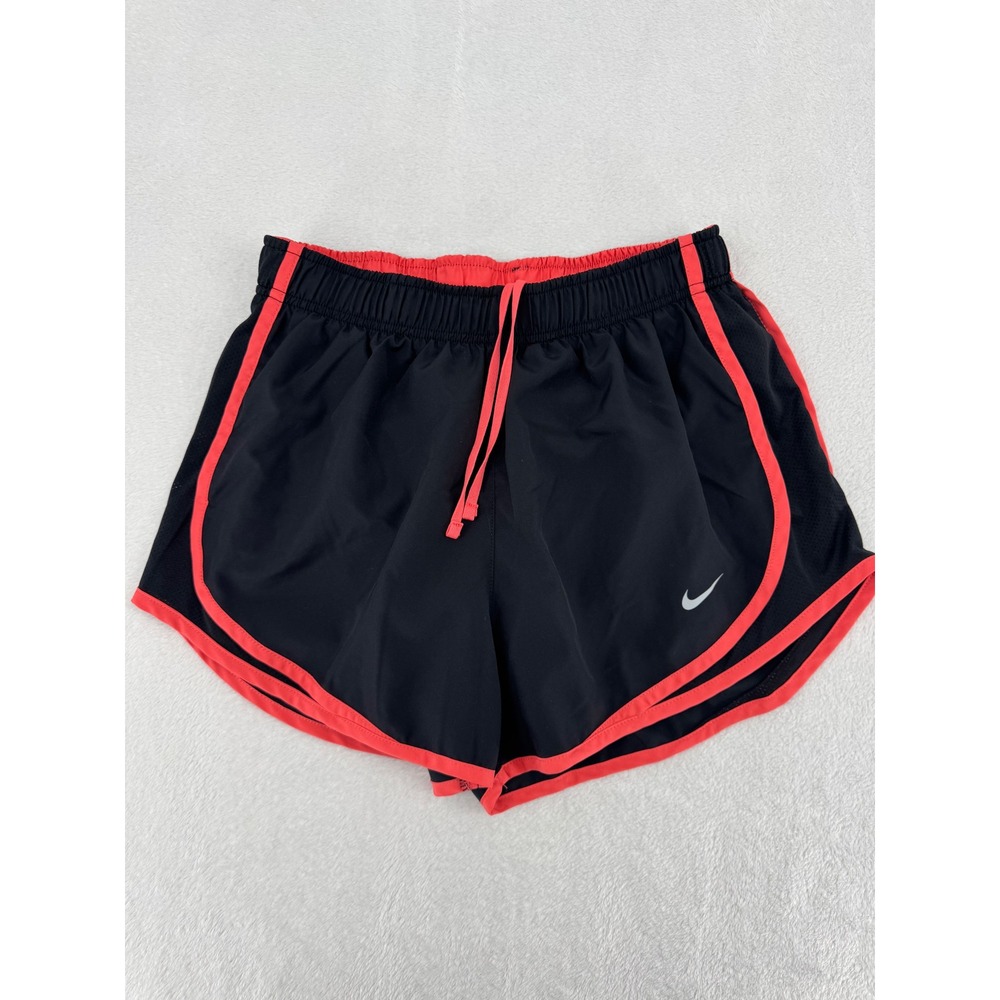 Nike Dri-FIT Tempo Running Shorts Womens Small Black Crimson Red Athletic Gym